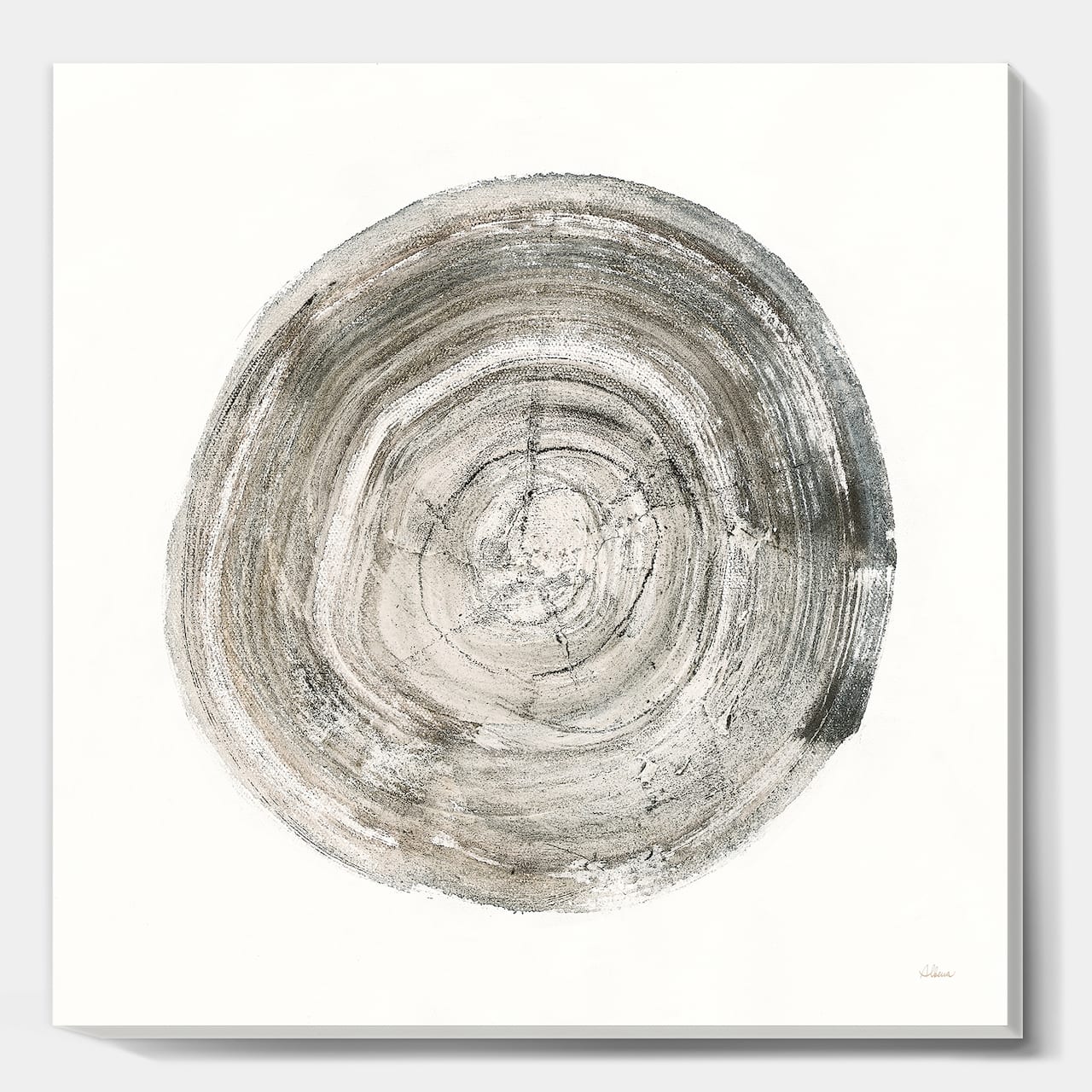 Designart - Circle natural elements IV - Farmhouse Premium Canvas Wall Art